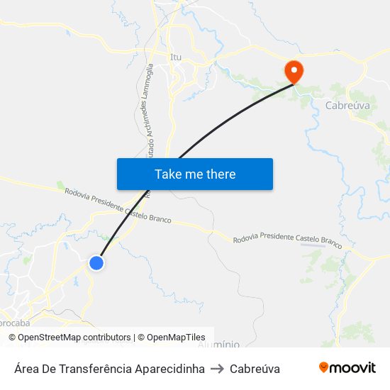 Área De Transferência Aparecidinha to Cabreúva map