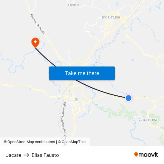 Jacare to Elias Fausto map