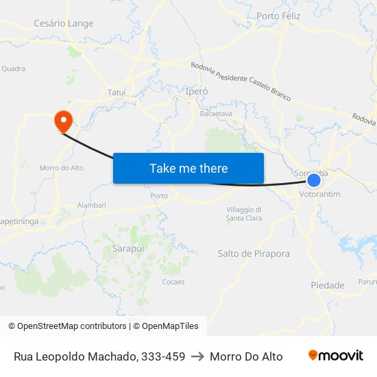 Rua Leopoldo Machado, 333-459 to Morro Do Alto map