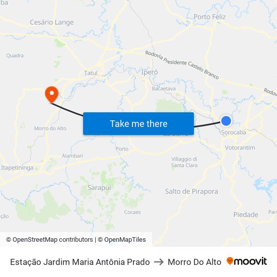 Estação Jardim Maria Antônia Prado to Morro Do Alto map