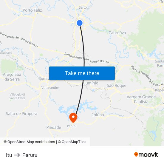 Itu to Paruru map