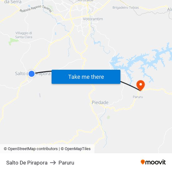 Salto De Pirapora to Paruru map