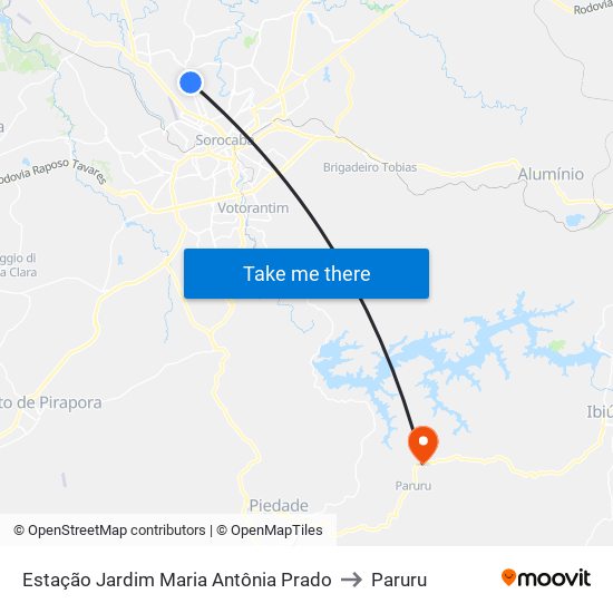 Estação Jardim Maria Antônia Prado to Paruru map