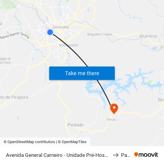 Avenida General Carneiro - Unidade Pré-Hospitalar Da Zona Oeste to Paruru map