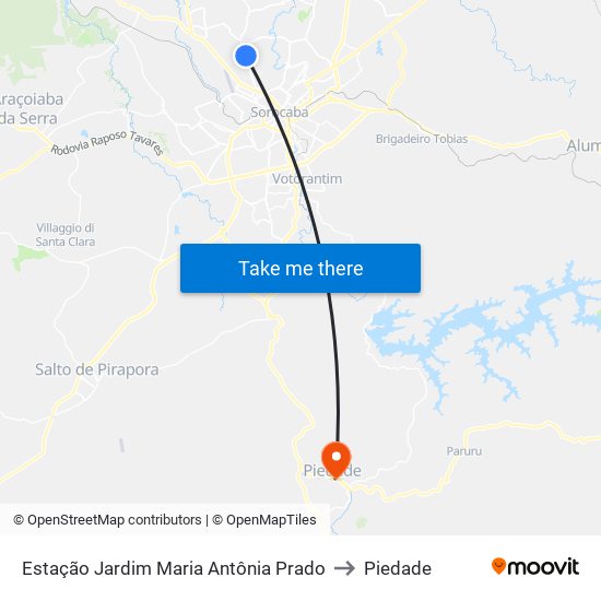 Estação Jardim Maria Antônia Prado to Piedade map