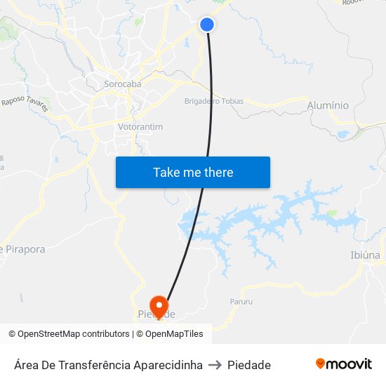 Área De Transferência Aparecidinha to Piedade map
