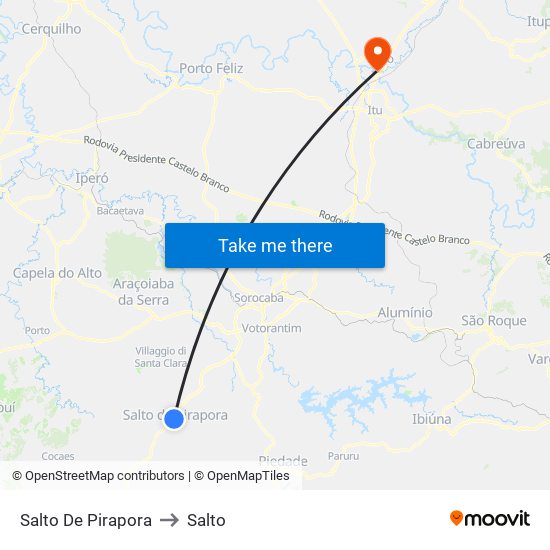 Salto De Pirapora to Salto map
