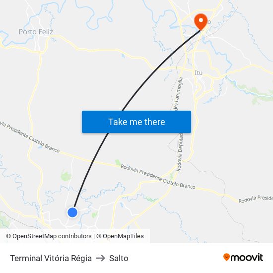 Terminal Vitória Régia to Salto map