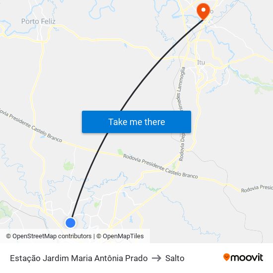 Estação Jardim Maria Antônia Prado to Salto map