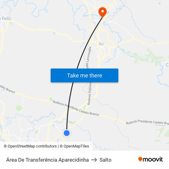 Área De Transferência Aparecidinha to Salto map
