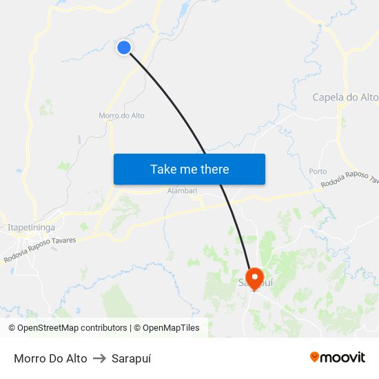 Morro Do Alto to Sarapuí map
