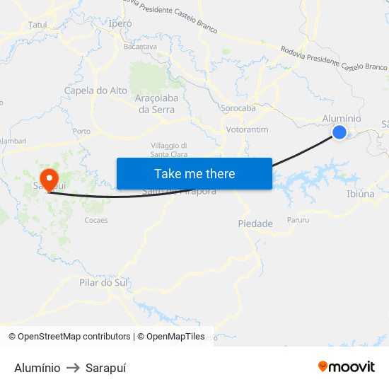 Alumínio to Sarapuí map