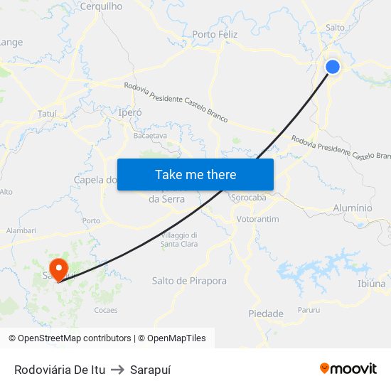 Rodoviária De Itu to Sarapuí map