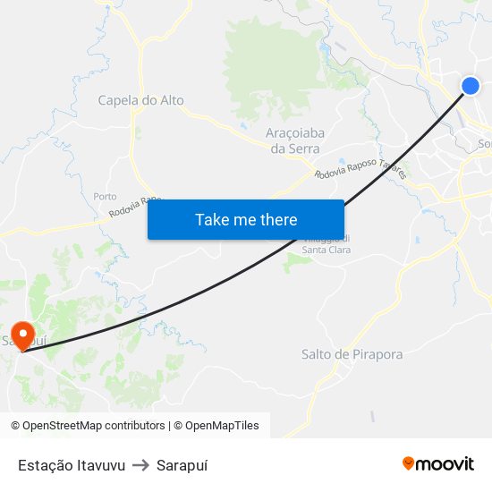 Estação Itavuvu to Sarapuí map