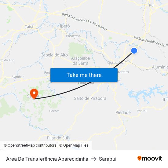 Área De Transferência Aparecidinha to Sarapuí map