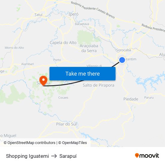 Shopping Iguatemi to Sarapuí map