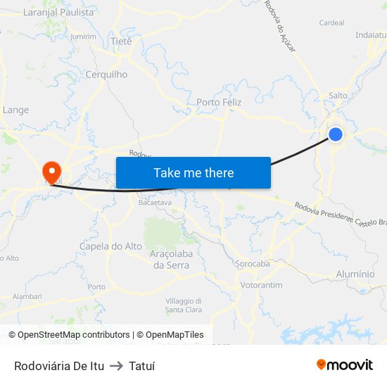 Rodoviária De Itu to Tatuí map