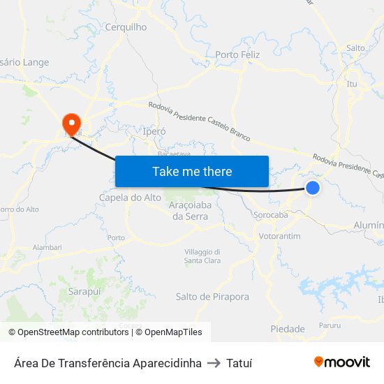 Área De Transferência Aparecidinha to Tatuí map