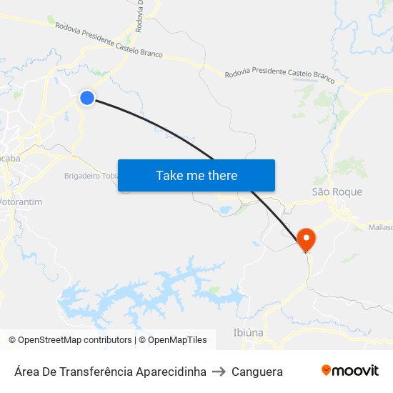 Área De Transferência Aparecidinha to Canguera map