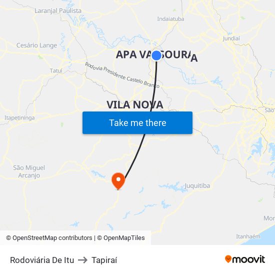 Rodoviária De Itu to Tapiraí map