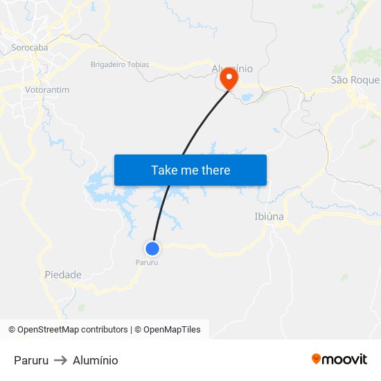 Paruru to Alumínio map