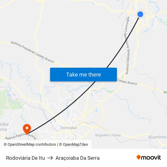 Rodoviária De Itu to Araçoiaba Da Serra map