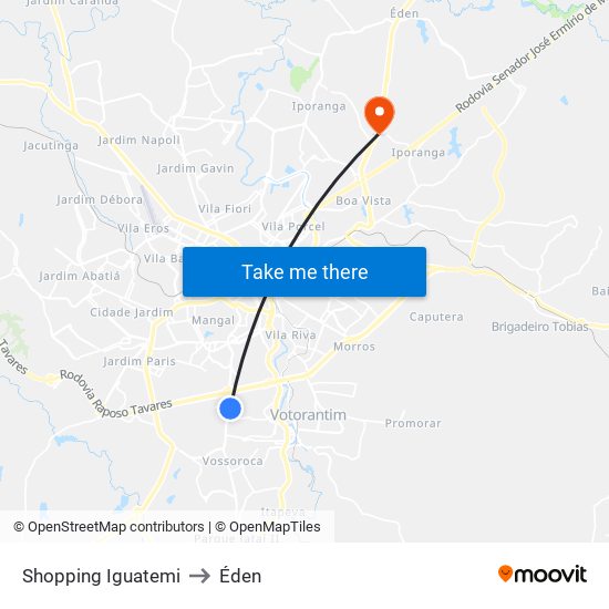 Shopping Iguatemi to Éden map
