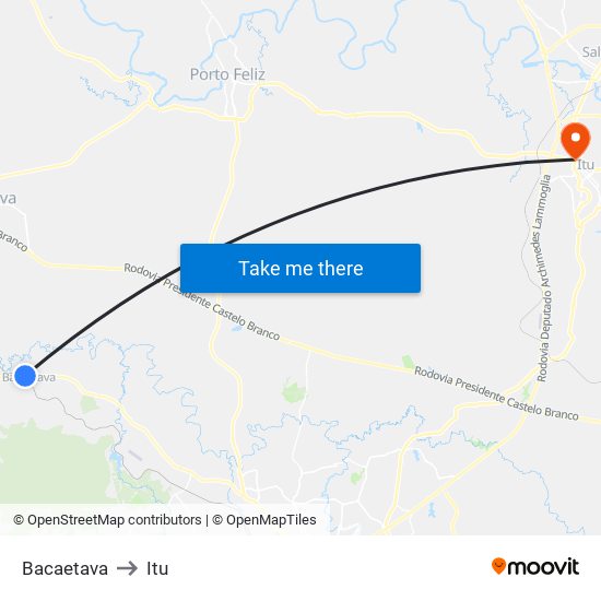 Bacaetava to Itu map