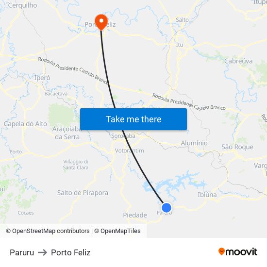 Paruru to Porto Feliz map