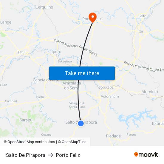Salto De Pirapora to Porto Feliz map