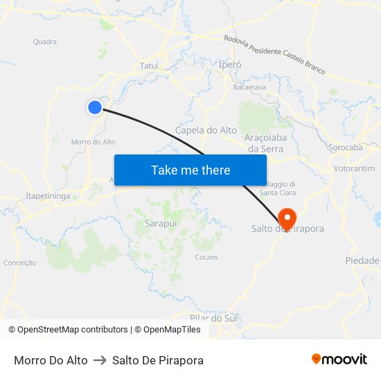 Morro Do Alto to Salto De Pirapora map