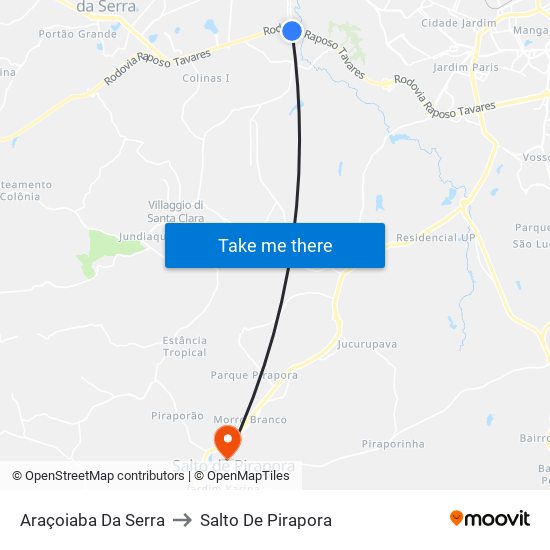 Araçoiaba Da Serra to Salto De Pirapora map