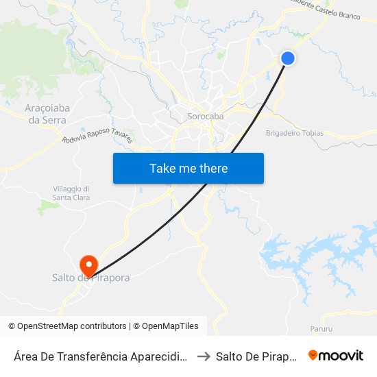 Área De Transferência Aparecidinha to Salto De Pirapora map