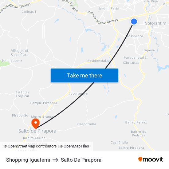 Shopping Iguatemi to Salto De Pirapora map
