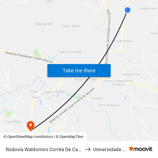 Rodovia Waldomiro Corrêa De Camargo 100-132 to Universidade Paulista map