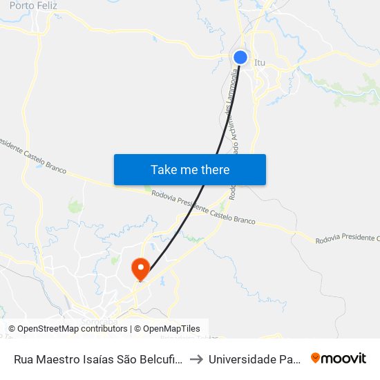 Rua Maestro Isaías São Belcufiné, 260 to Universidade Paulista map