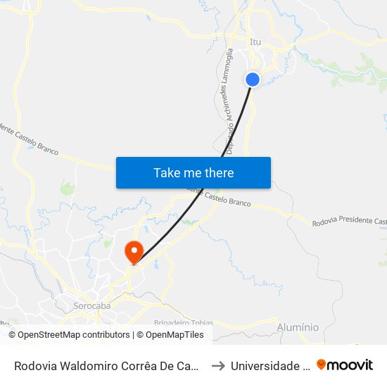 Rodovia Waldomiro Corrêa De Camargo 2116-2186 to Universidade Paulista map