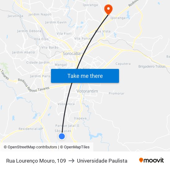 Rua Lourenço Mouro, 109 to Universidade Paulista map