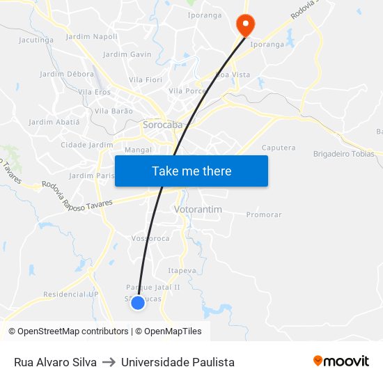 Rua Alvaro Silva to Universidade Paulista map