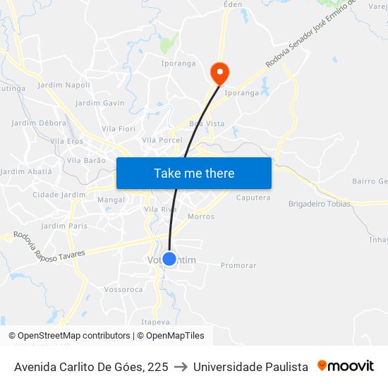 Avenida Carlito De Góes, 225 to Universidade Paulista map