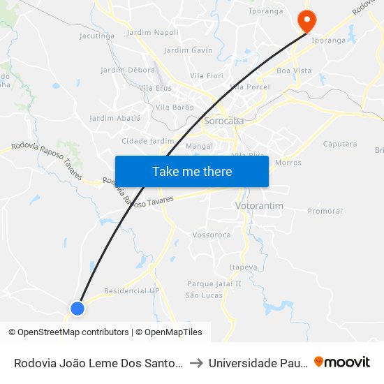 Rodovia João Leme Dos Santos, 555 to Universidade Paulista map