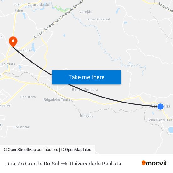 Rua Rio Grande Do Sul to Universidade Paulista map