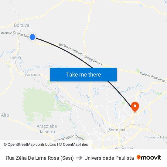 Rua Zélia De Lima Rosa (Sesi) to Universidade Paulista map