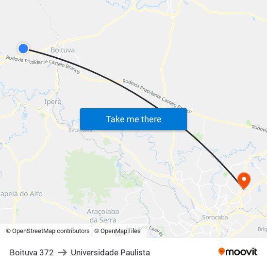 Boituva 372 to Universidade Paulista map