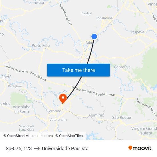 Sp-075, 123 to Universidade Paulista map