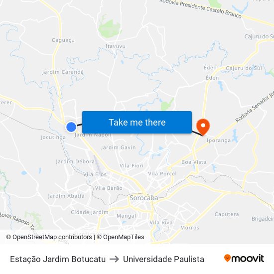 Estação Jardim Botucatu to Universidade Paulista map