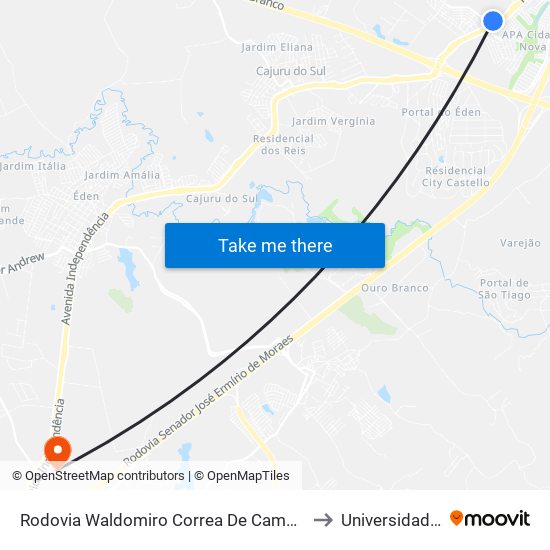 Rodovia Waldomiro Correa De Camargo Itu - São Paulo Brasil to Universidade Paulista map