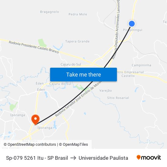 Sp-079 5261 Itu - SP Brasil to Universidade Paulista map