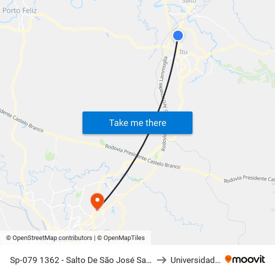 Sp-079 1362 - Salto De São José Salto - SP 13328-300 Brasil to Universidade Paulista map