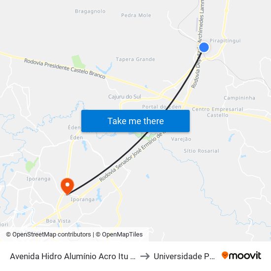 Avenida Hidro Alumínio Acro Itu - SP Brasil to Universidade Paulista map
